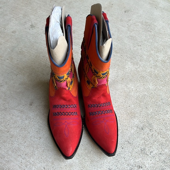 Vintage 1990’s Circle S vibrant bold leather western boots 8 medium - Picture 2 of 6